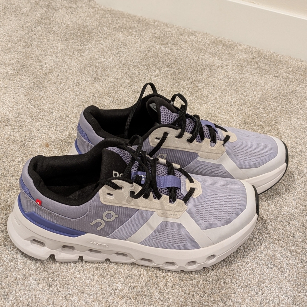 On Cloudrunner Running Shoes In Purple and Black. Women's Size 9 Athletic Shoes